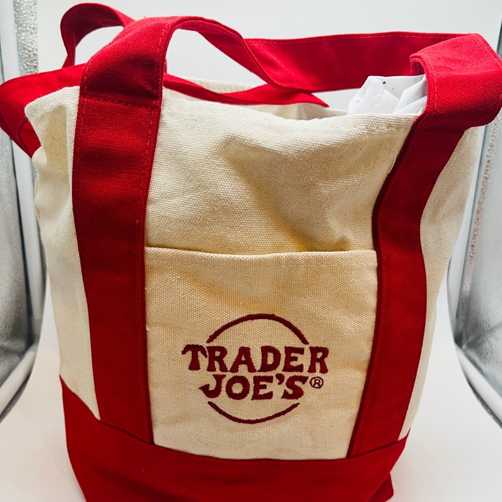 Trader Joe's Red and Cream Mini Bag